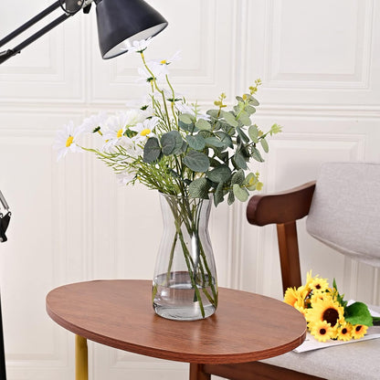 8 inch Clear Glass Flower Vases for Centerpiece Table Home Indoor Desk Decor,Ins Modern Boho Style Vase for Wedding Housewarming Gift