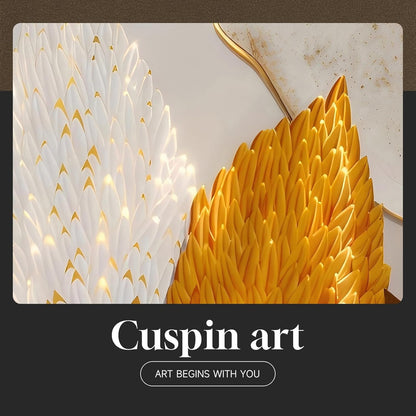 Framed Modern Luxury Gold Wall Art, Set of 3 Piece Contemporary Paintings Artwork for Walls, Golden Prints Pictures with Gold Frame, Wall Decor for Living Room, Hallway, Bedroom, Office 16x24 Inch