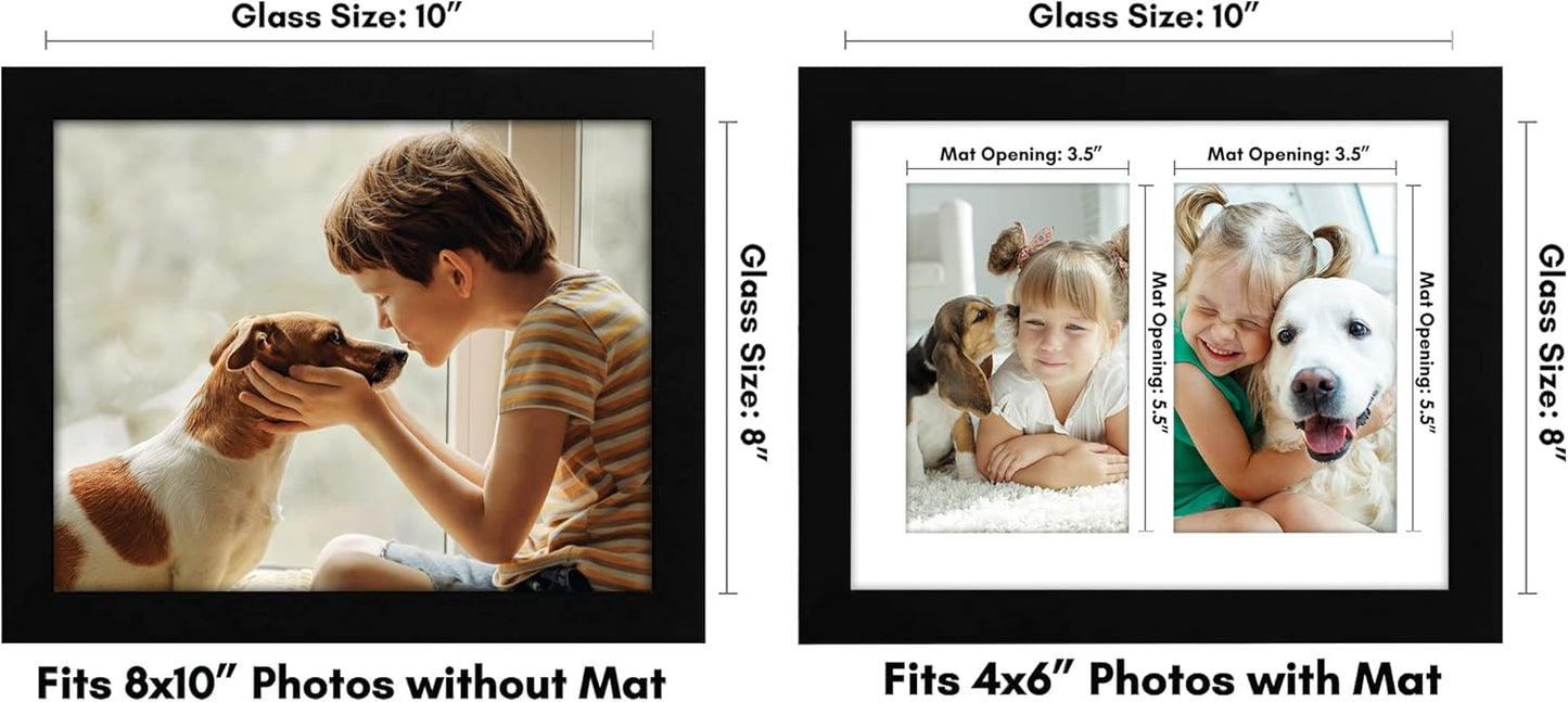 Americanflat 4x6 Collage Picture Frame with Shatter-Resistant Glass - Fits Five 4x6 Photos or Use as One 11x14 Picture Frame - Signature Collection - Collage Frames for Wall Display - Black