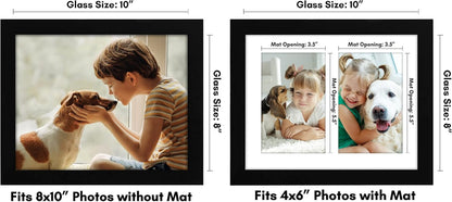 Americanflat 4x6 Collage Picture Frame with Shatter-Resistant Glass - Fits Five 4x6 Photos or Use as One 11x14 Picture Frame - Signature Collection - Collage Frames for Wall Display - Black