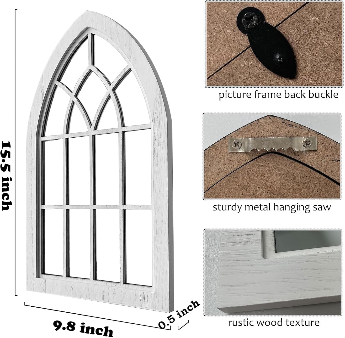 ZEXUIRU 4 Set. Rustic Wall Mirrors for Bedroom Bathroom Living Room Entryway Wood Farmhouse Square Easy to Hang Framed Decorative Accent Hanging Wall-Mounted Mirror Set for Living Room - Black