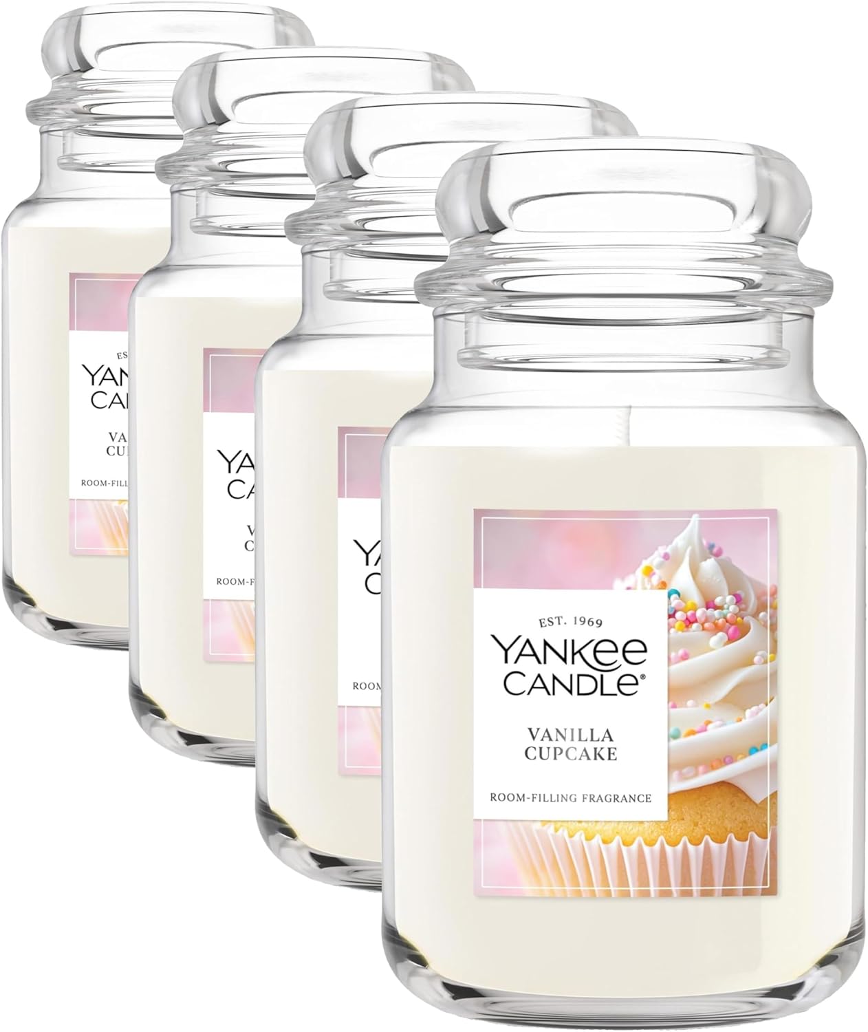 Yankee Candle Vanilla Cupcake, Scented Candle, 22oz Large Jar with up to 150 Hour Burn Time, Giftable, Birthdays