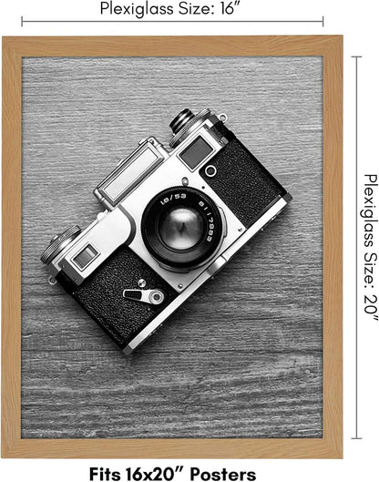 Americanflat 16x20 Picture Frame with Polished Plexiglass - Black Picture Frame - Wide Photo Frames Made of Engineered Wood for Vertical or Horizontal Wall Display - Epic Collection - Black - Colors B