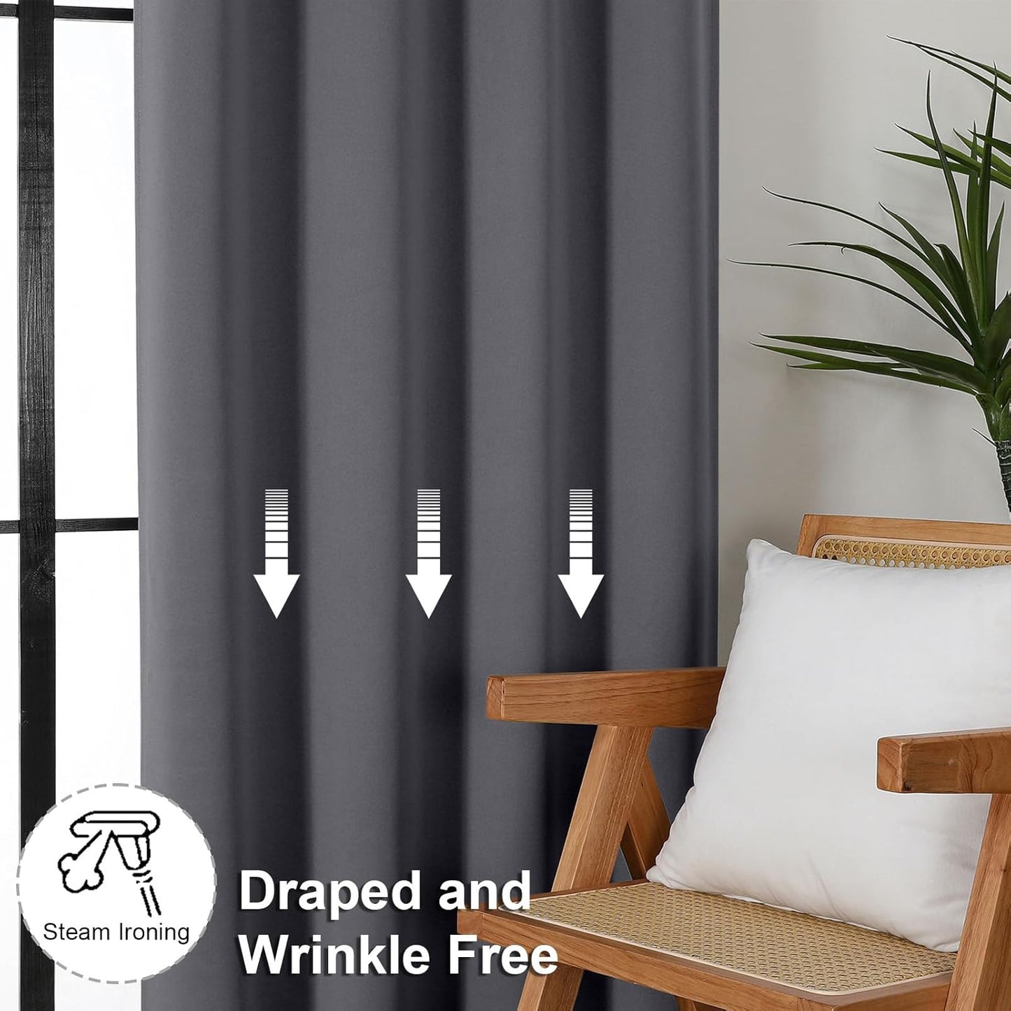 Simplebrand Ava Sage Green Blackout Curtains for Bedroom 63 Inch Length 2 Panels Set, Solid Thermal Insulated Energy Saving Rod Pocket Window Treatment Curtains Blackout Drapes, W40 x L63 Inch, Sage - Colors C