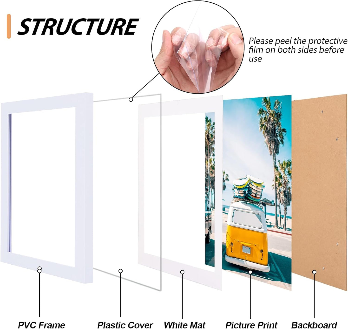 Fixwal Picture Frames Set, Gallery Wall Frame Set Picture Frames Collage 15 Pack for Wall or Tabletop with 8x10 5x7 4x6 Frames, Soft Earth Tones
