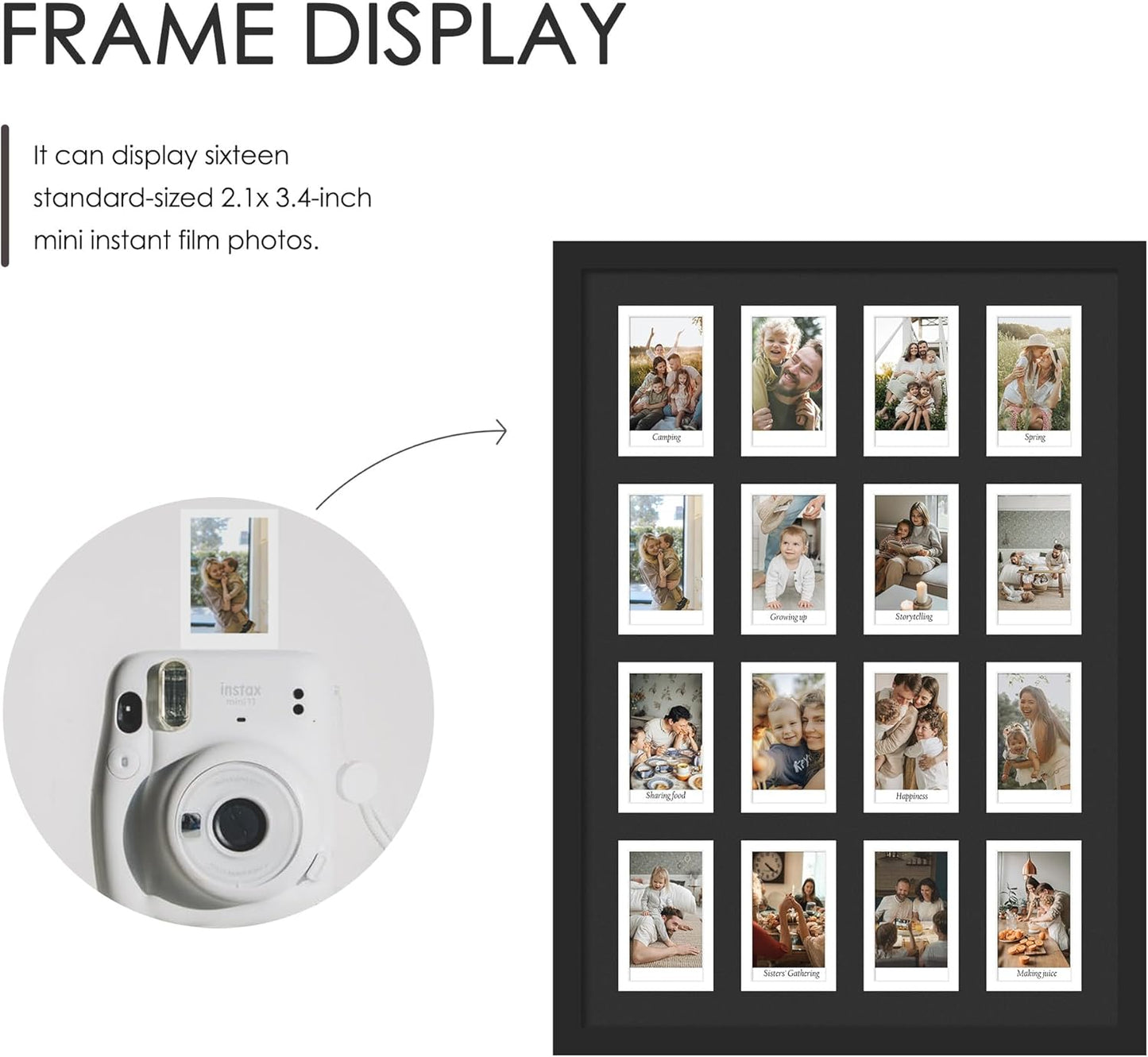 DUENPY 14x26 Collage Picture Frame 4x6 Collage Picture Frame Displays Twelve 4x6 inch Photos Available Horizontal Wall Mounting Display and Vertical Black - Colors B