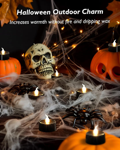 merrynights LED Candles, Tea Lights Candles Battery Operated Bulk, 50-Pack Long-Lasting 200 Hours Flameless Tealight Candles, Realistic Tea Lights for Christmas Halloween Wedding, 1.5'' D X 1.25'' H