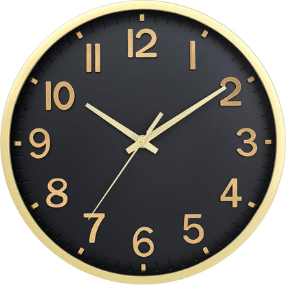 Wall Clocks Battery Operated 8 inch Modern Wall Clock,Silent Non Ticking Wall Clock for Living Room Bedroom Kitchen Office Classroom Decor (Green White)