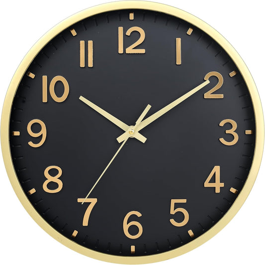 Wall Clocks Battery Operated 8 inch Modern Wall Clock,Silent Non Ticking Wall Clock for Living Room Bedroom Kitchen Office Classroom Decor (Green White)