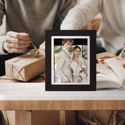 upsimples 8x10 Picture Frame, Display Pictures 5x7 with Mat or 8x10 Without Mat, Wall Hanging Photo Frame, Black, 1 Pack - Colors A