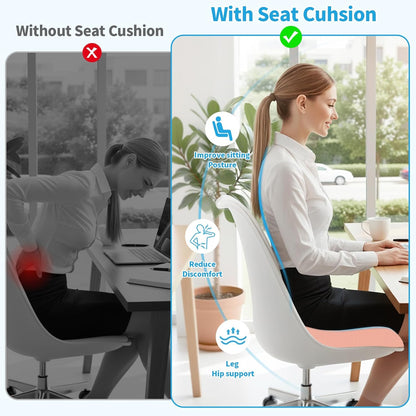 TranquilRelax Large Seat Cushion, Memory Foam Cushion for Long Sitting Hours on Office Chair, Car Seat, Non-Slip Chair Pad for Sciatica, Coccyx, Tailbone Pain Relief & Post-Surgery Recovery (Black)