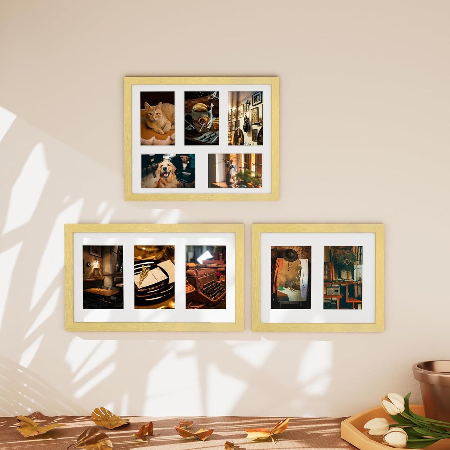 Vittanly 11x14 Collage Picture Frame, Displays 5Pcs 4x6 Pictures with Mat or 1Pcs 11x14 without Mat for Wall Mounting, Picture Frames Collage Wall Decor in Black, 1 Pack