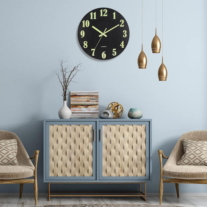 HZDHCLH Wall Clocks Battery Operated,12 inch Silent Non Ticking Modern Wall Clock for Living Room Bedroom Kitchen Office Classroom Decor (Olive Green and Gold)