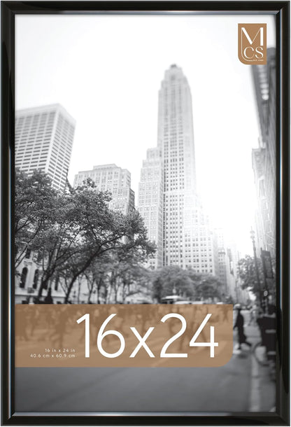 MCS Trendsetter 24x36 Poster Frame Black High-Gloss, Vertical & Horizontal Wall Hanging Large Picture Frame for Photos, Posters & Art Prints (1-Pack)