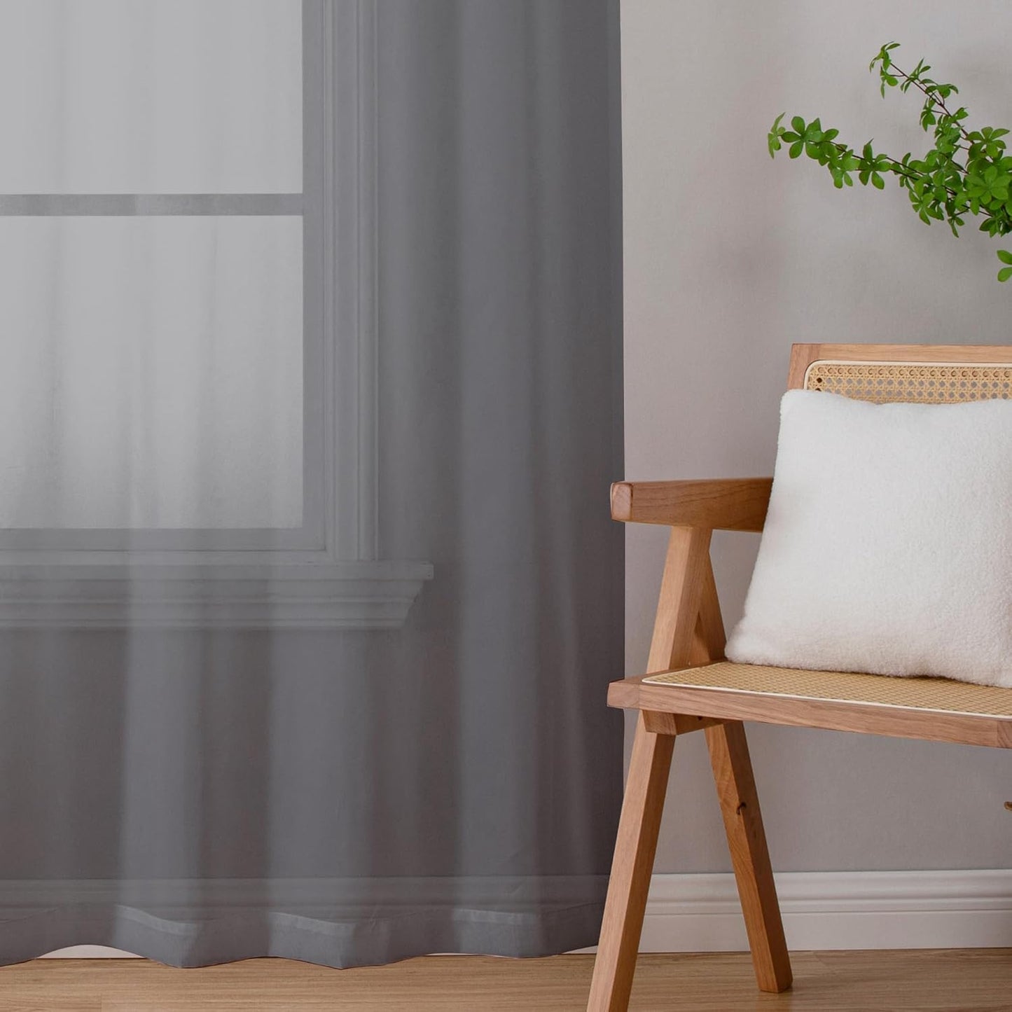 Chyhomenyc Sheer White Valances for Windows 2 Pack, Small Window Curtains for Living Room Bathroom Cafe Laundry Basement, Modern Top Dual Rod Pocket Voile Curtain, 42W x 14L inches, White - Colors C