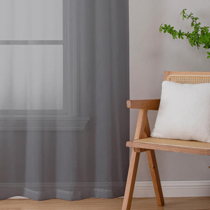 Chyhomenyc Sheer White Valances for Windows 2 Pack, Small Window Curtains for Living Room Bathroom Cafe Laundry Basement, Modern Top Dual Rod Pocket Voile Curtain, 42W x 14L inches, White - Colors C