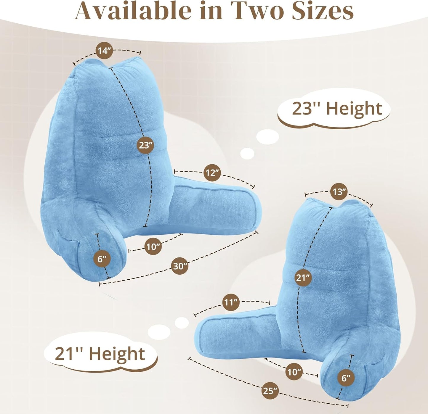 Sasttie Reading Pillows for Sitting in Bed Adult, Back Pillow Bed Sitting Up, Back-Rest Support Cushion for Sit Up on Couch, Sofa, and Floor, Dorm Essentials, Oeko-Tex Certified, Dark Grey