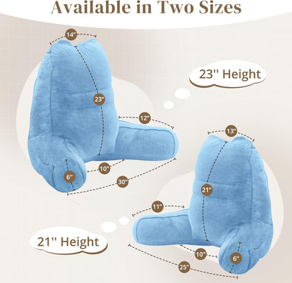 Sasttie Reading Pillows for Sitting in Bed Adult, Back Pillow Bed Sitting Up, Back-Rest Support Cushion for Sit Up on Couch, Sofa, and Floor, Dorm Essentials, Oeko-Tex Certified, Dark Grey