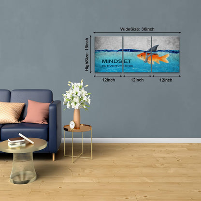 KAWAHONE Canvas Painting Wall Art, Grind Hustle Execution Motivational Wall Art Decoration Posters Prints for Living Room Bedroom, Office Decor, Gallery-Wrapped Canvas Art Set Framed Ready to Hang