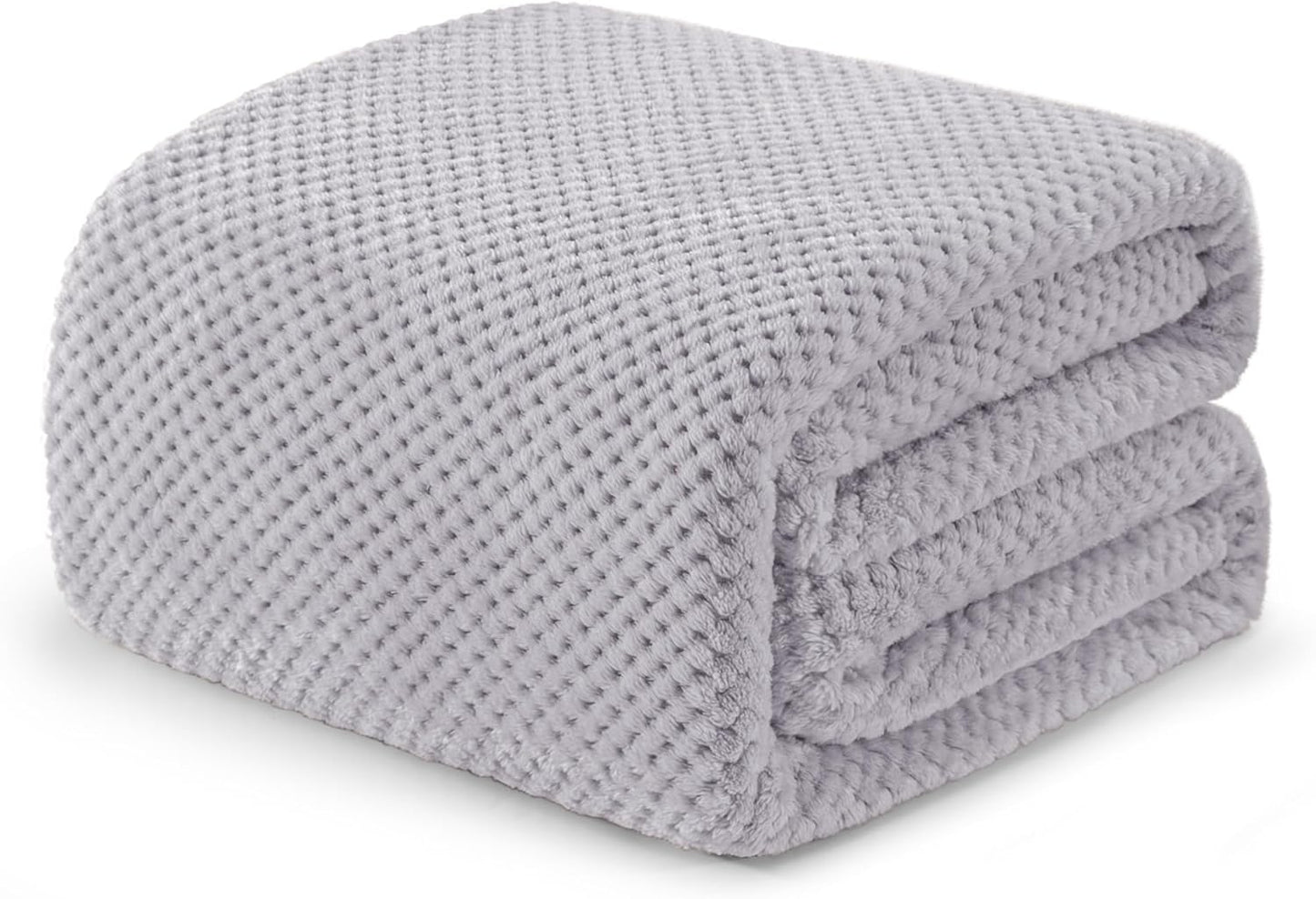 Exclusivo Mezcla Fleece Throw Blanket Extra Large, Super Soft and Warm Blankets for Couch, Sofa and Bed Waffle Textured, Cozy, Fuzzy and Lightweight (Slate Blue, 50x70 Inches)