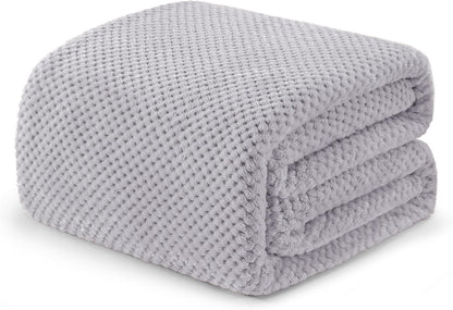 Exclusivo Mezcla Fleece Throw Blanket Extra Large, Super Soft and Warm Blankets for Couch, Sofa and Bed Waffle Textured, Cozy, Fuzzy and Lightweight (Slate Blue, 50x70 Inches)
