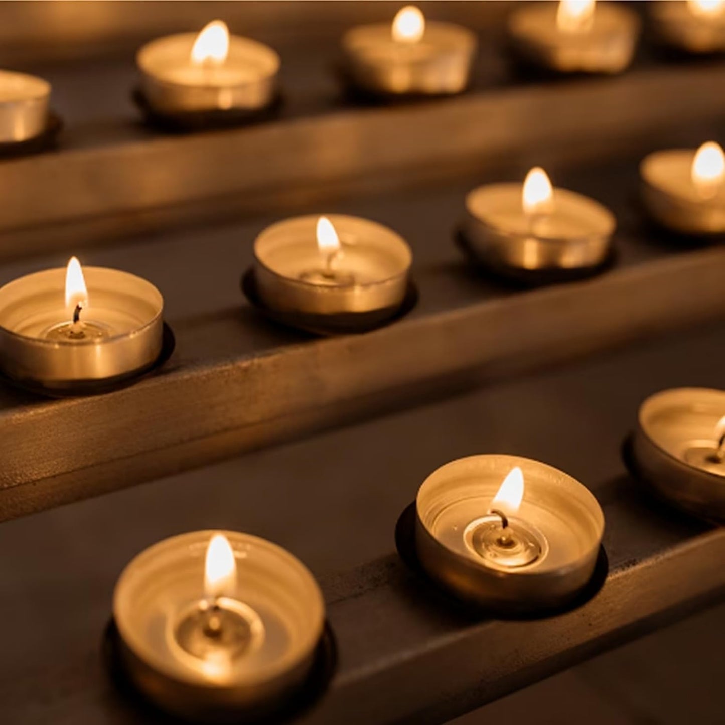 Bulk Mini Tea Lights - 50 Unscented White Travel Candles for Shabbat