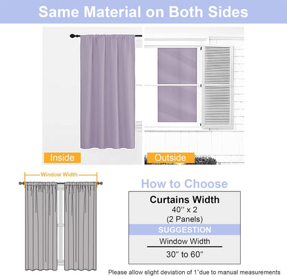 Simplebrand Ava Sage Green Blackout Curtains for Bedroom 63 Inch Length 2 Panels Set, Solid Thermal Insulated Energy Saving Rod Pocket Window Treatment Curtains Blackout Drapes, W40 x L63 Inch, Sage - Colors A