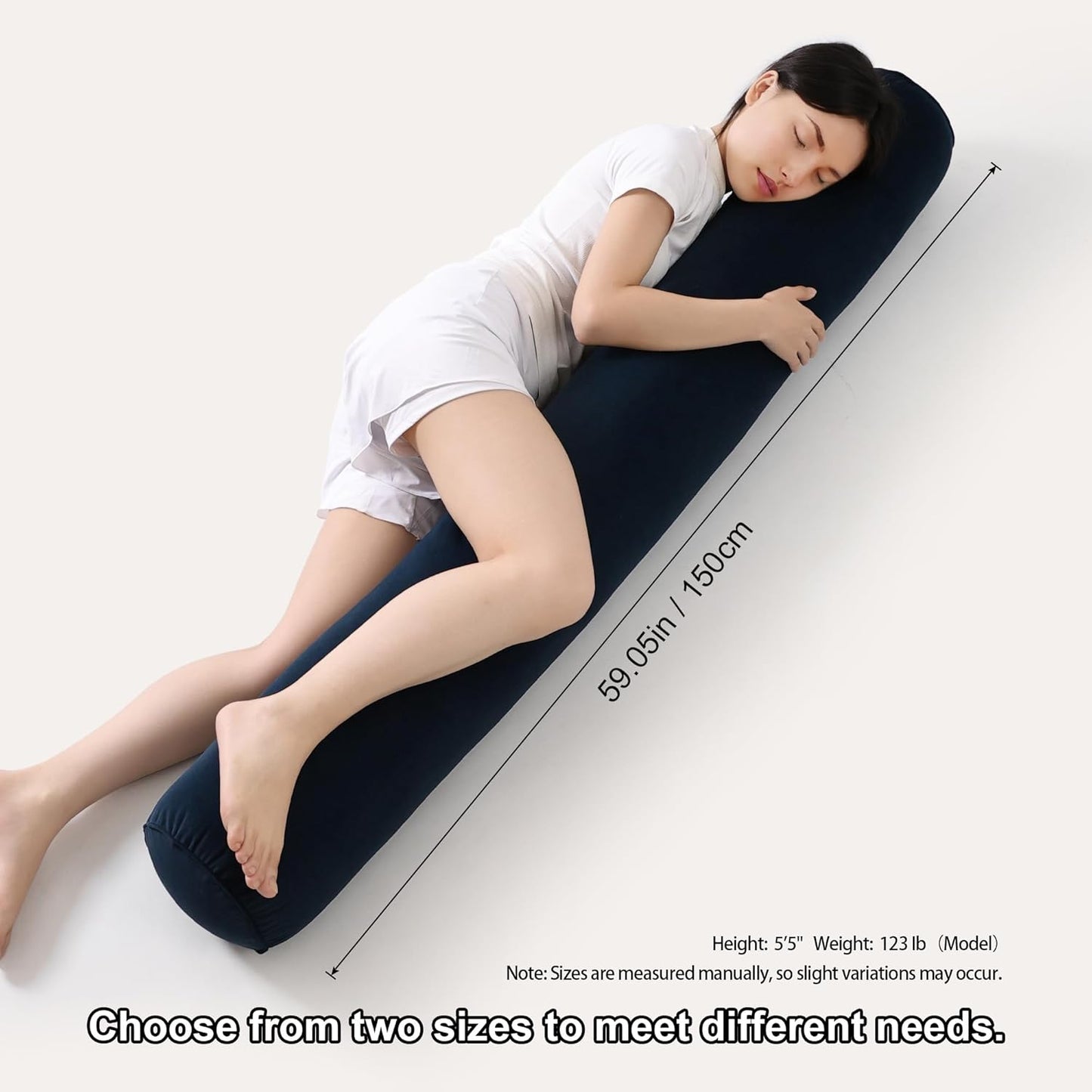 Body Pillow for Adults,Long Round Pillow,Big Cylindrical Pillow,Large Full Bolster Pillows for Side Sleepers (Steel Gray, 47.24"*7.87")