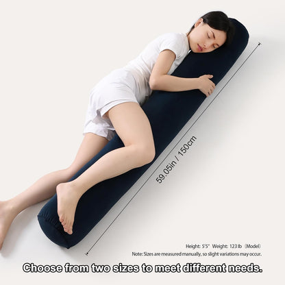 Body Pillow for Adults,Long Round Pillow,Big Cylindrical Pillow,Large Full Bolster Pillows for Side Sleepers (Steel Gray, 47.24"*7.87")
