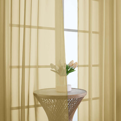 OWENIE Sheer Curtains 84 inches Long 2 Panels Set for Living Room/Bedroom, Rod Pocket Voile Sheer Panel Drapes, White, 2pcs, Each 42" W x 84" L - Colors B