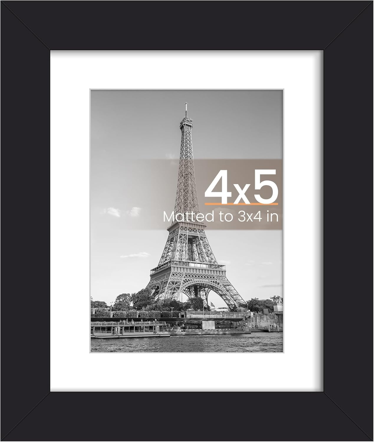 upsimples 8x10 Picture Frame, Display Pictures 5x7 with Mat or 8x10 Without Mat, Wall Hanging Photo Frame, Black, 1 Pack - Colors B
