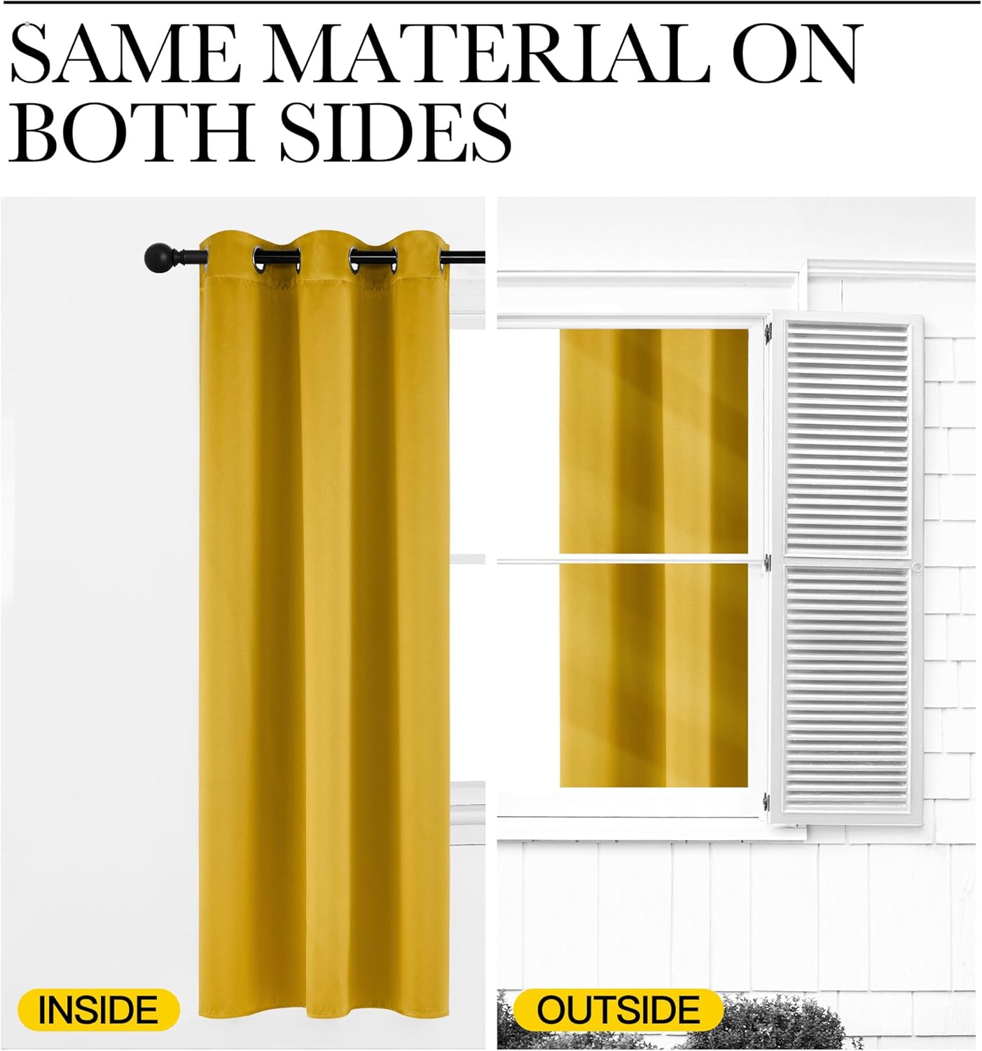 NICETOWN Halloween Pitch Black Solid Thermal Insulated Grommet Blackout Curtains/Drapes for Bedroom Window (2 Panels, 42 inches Wide by 63 inches Long, Black) - Colors A