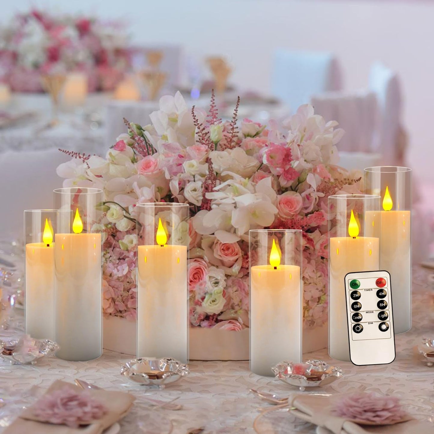 48- Pack of 3 Sizes of LED Flameless Candles.This Candle is Suitable for café, Fancy Restaurant, Bookstore and Other Scenes to Create a Relaxing and Romantic Atmosphere.