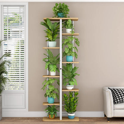 LINZINAR Plant Stand Indoor 4 Tier 5 Potted Multiple Plant Shelf Stands for Garden Corner Balcony Living Room Black