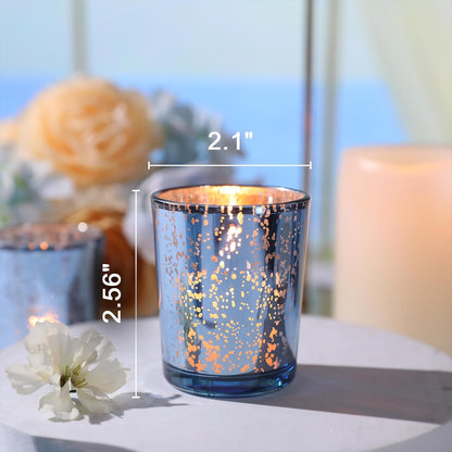 LETINE Gold Votive Candle Holders Set of 36 - Speckled Mercury Gold Glass Candle Holder Bulk - Ideal Spring Summer Decor for Wedding Centerpiece Table，Valentine's Day Decorations Indoor