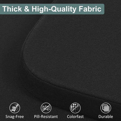 Shinnwa Dining Chair Pads, Patented Design Memory Foam Kitchen Chair Cushions with Ties and Washable Cover, 17" x 16" x 2", Black