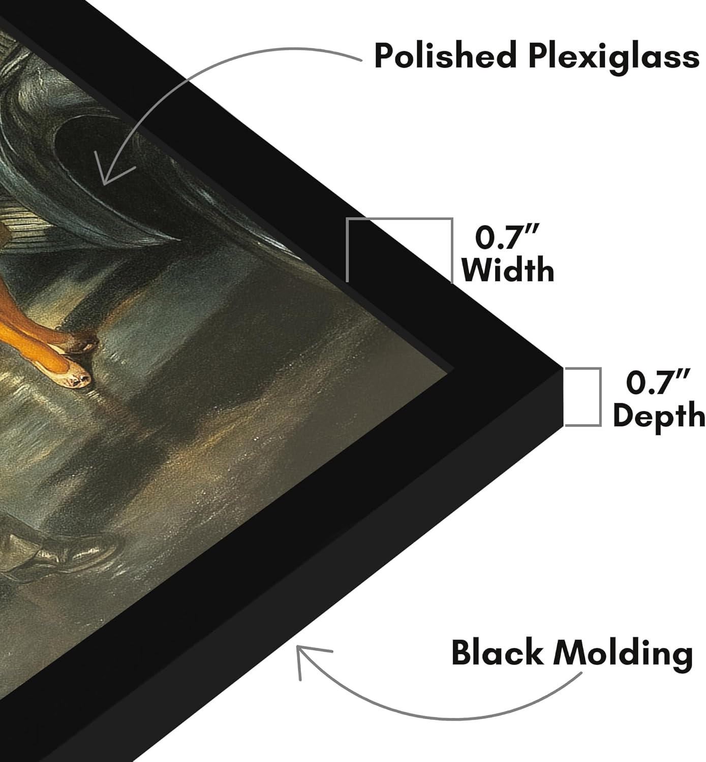 Americanflat 24x36 Poster Frame with Polished Plexiglass - Streamline Collection - Thin Border Picture Frame for Wall Display - Hanging Hardware Included - Black - Colors D