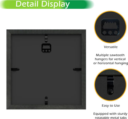 FrameWorks 11” x 14” Dark Oak Wooden Shadow Box Frame – Display Case with Soft Felt Back, Memory Box with Tempered Glass, Display Box with Elegant White Ball Push Pins, Wooden Flower Box