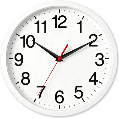 Rohioue Wall Clock Modern 8 Inch Battery Operated Silent Non Ticking Small Analog Clock for Living Room Office Home Bedroom Kitchen Bathroom(Black)