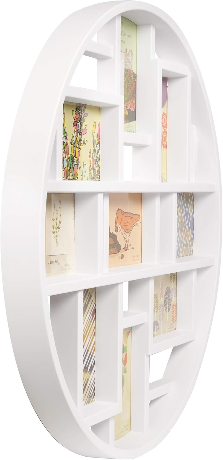 Umbra Luna Collage Picture Frame Holds Nine 4x6" Photos, Large 22-Inch Diameter, Black