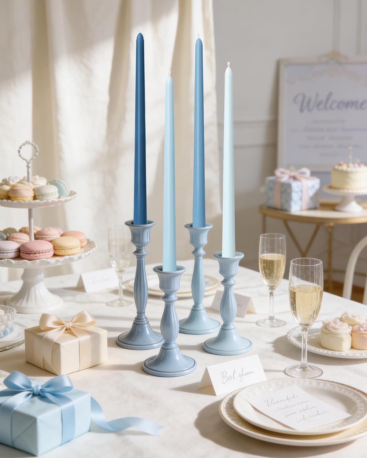 Viyffo Taper Candles, 12 Inch, 12 Pack, Brown – Unscented, Smokeless Design, Up to 8-Hour Burn – Tall Candlesticks for Table Decor, Weddings & Dinners