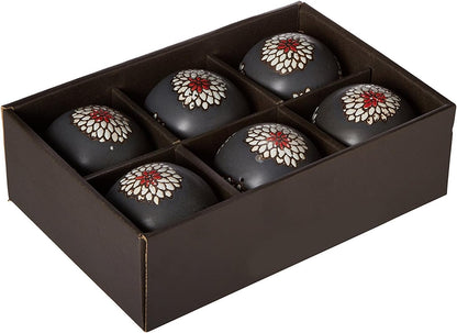 Red Lantern 3" Blue & White Decorative Porcelain Ball Set