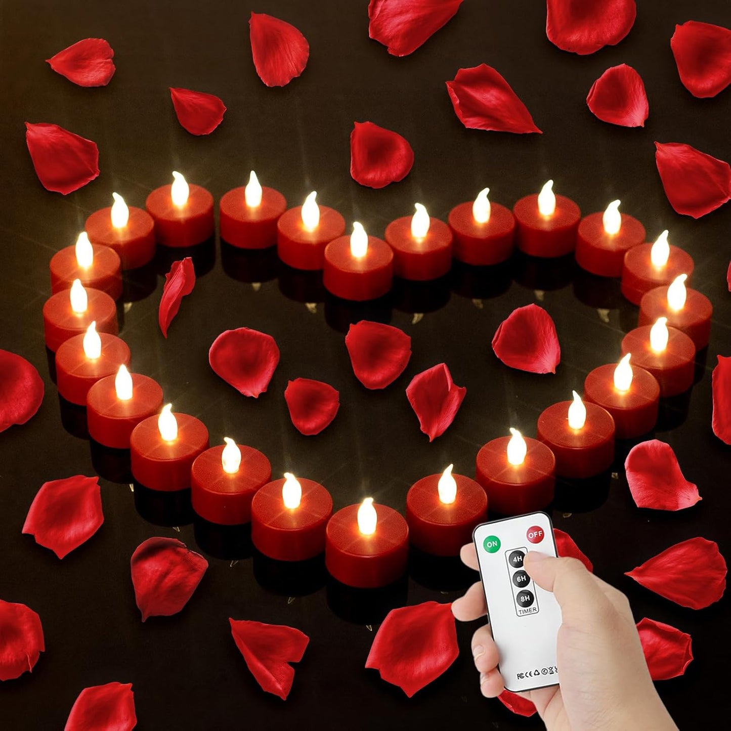 Battery Operated LED Tea Lights: 24PACK Flameless Votive Candles Lamp Realistic and Bright Flickering Holiday Gift Long Lasting 200Hours for Seasonal & Festival Celebration Warm White