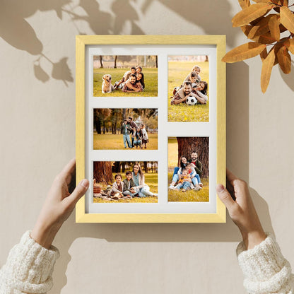 Vittanly 11x14 Collage Picture Frame, Displays 5Pcs 4x6 Pictures with Mat or 1Pcs 11x14 without Mat for Wall Mounting, Picture Frames Collage Wall Decor in Black, 1 Pack