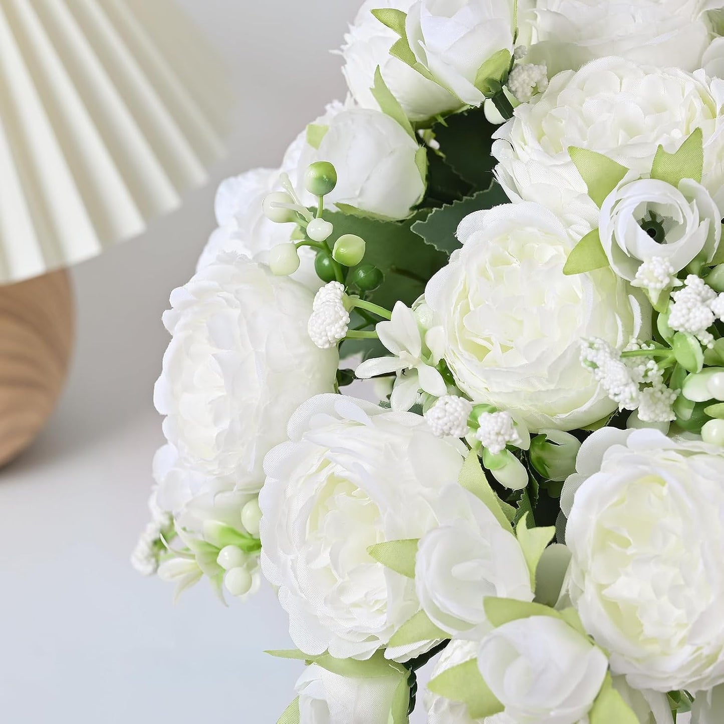 MARTINE MALL 2 Packs Peonies Artificial Flowers, Light Pink Artificial Peonies, Silk Peonies Flowers Fake Peonies Artificial Flowers Peonies Bouquet for Centerpiece Table Wedding Party Home Decor