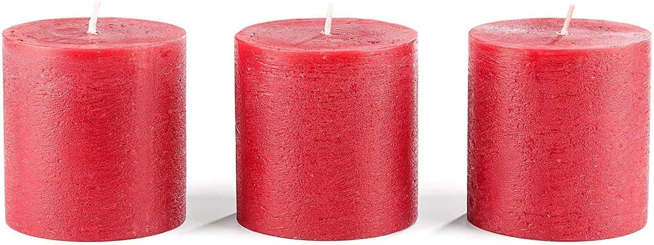 Melt Candle Pillar Candles, 3 Pack - Unscented Candles for Home, Church, Weddings, & More - 3" x 4", Ivory