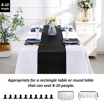 SiinvdaBZX 4 Pcs Royal Blue Satin Table Runner 12 x 108 inches Long, Bright Smooth Satin Wedding Table Runner Decorations for Birthday Parties, Buffet, Banquets, Graduations, Engagements