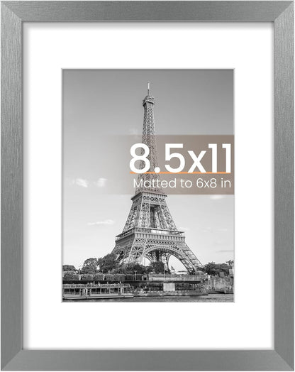 upsimples 8x10 Picture Frame, Display Pictures 5x7 with Mat or 8x10 Without Mat, Wall Hanging Photo Frame, Black, 1 Pack - Colors B