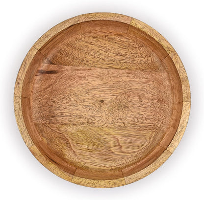 Decorative Bowls Mango Wood for Home Décor Unique Table Centerpieces, Wooden Home Decor Accents for Farmhouse Rustic Style (10" X 10" X 2.5")