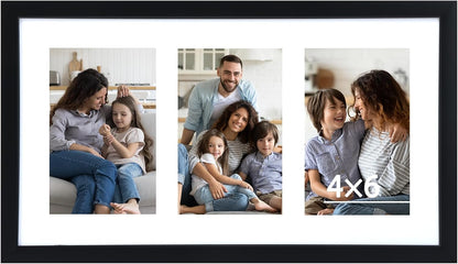 Fixwal Collage Picture Frame with Clear Plexiglass, Displays 5pcs 4x6 Photos or Use as One Frame for Gallery Wall Decor, Signature Collection, Black
